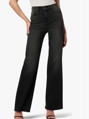 Joe's The Mia High Rise Wide Leg Jeans Talk Later Black Size 27 HEMMED